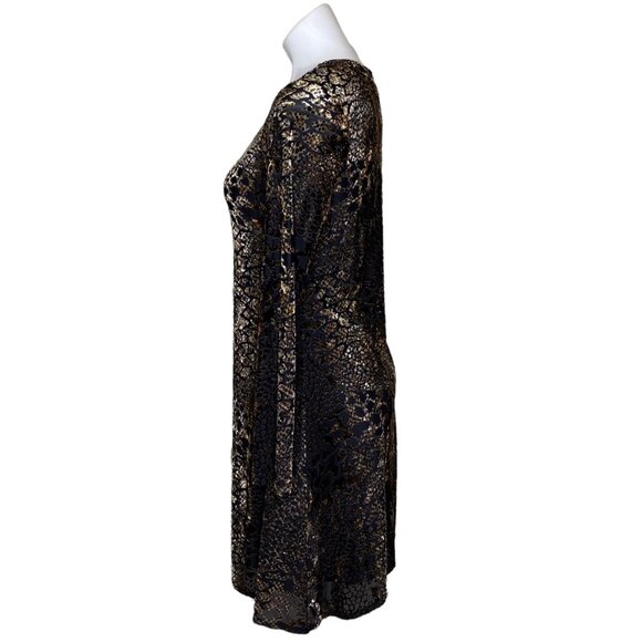 Karen Kane NWT $139 Animal Instinct Velvet A-Line Dress, Brown Burnout Women's S - Picture 7 of 11